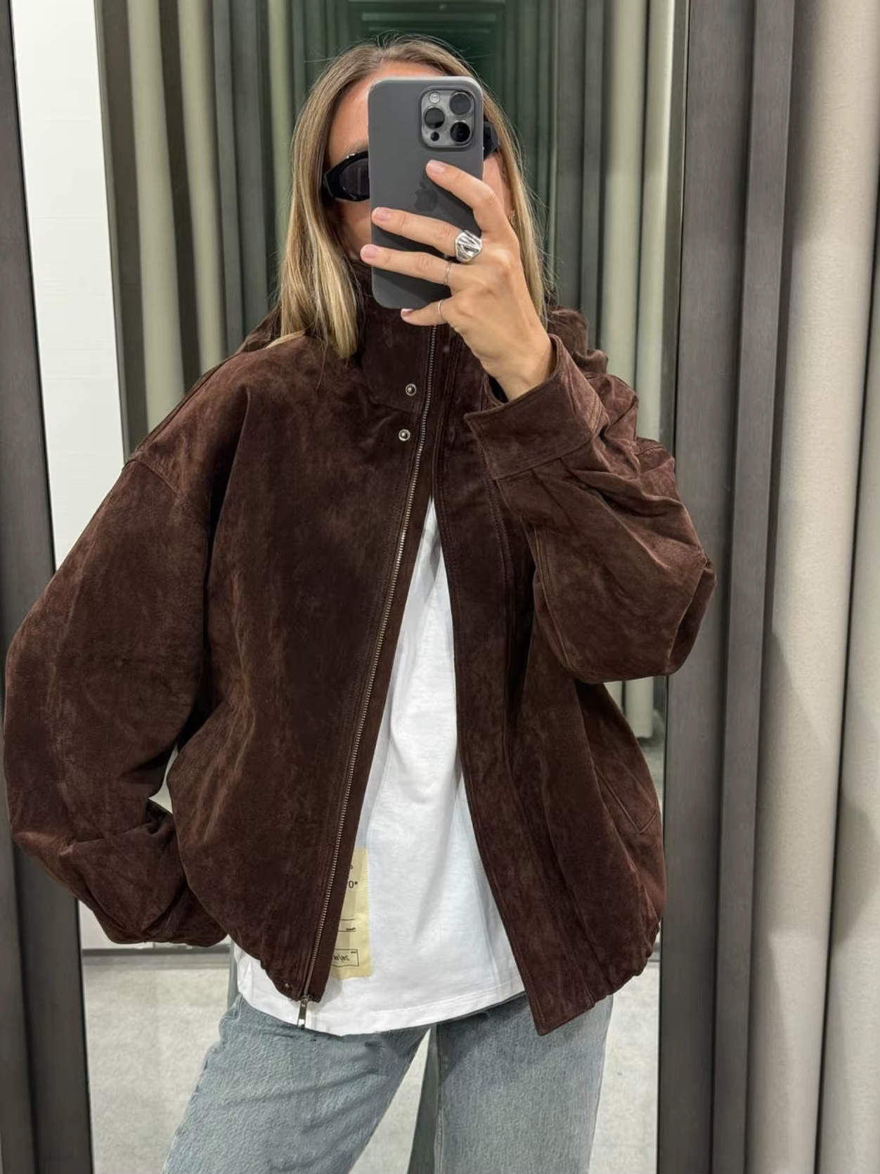 2025 hiver Vintage marron daim vestes amples femmes décontracté col montant poche épais manteau auto