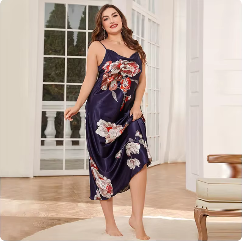 XL-5XL grande taille Sexy jarretelle chemise de nuit vêtements de nuit Lingerie été femmes chemise d
