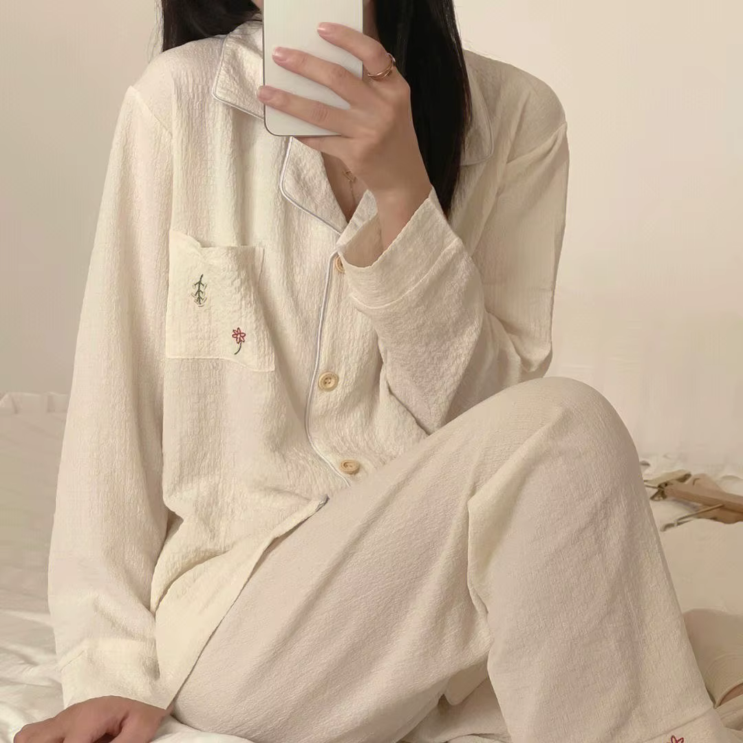 Broderie grande taille Home Wear vêtements M-5XL version coréenne pyjamas femmes vêtements de nuit e