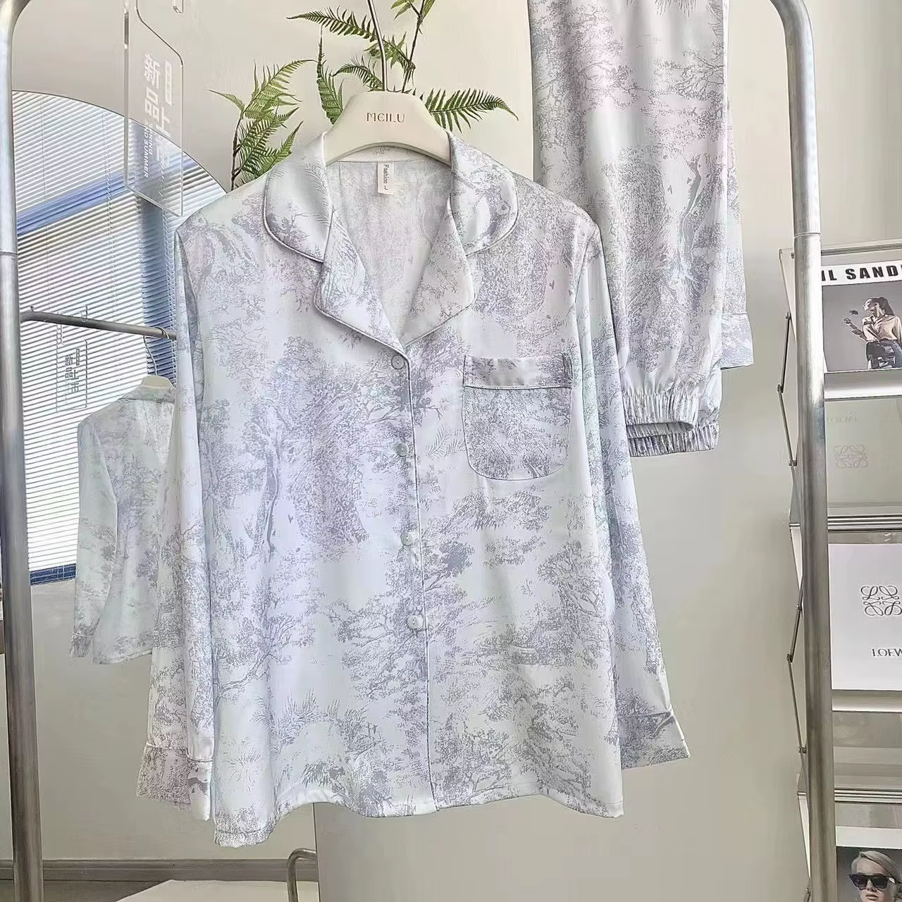 Nouveau rose Style princesse haut pantalon 2 pièces pyjama costume manches évasées vêtements de nuit