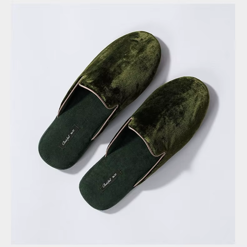 Pantoufles d'intérieur de Style chinois pour femmes, pantoufles chaudes en fourrure avec tissu en so