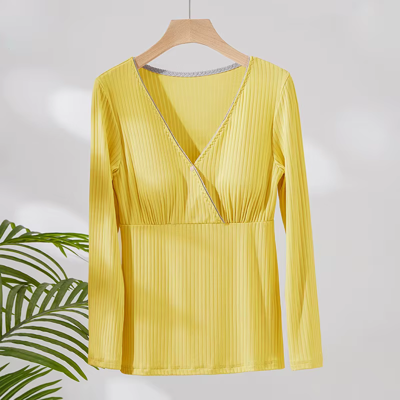 Pyjama d'Automne en Coton Rayé à Manches sulfpour Femme Enceinte, Vêtements de Maison, 12 Couleurs