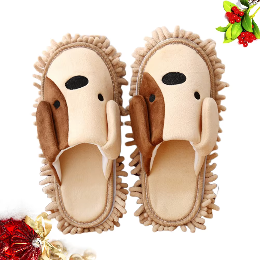Pantoufles de nettoyage en microfibre pour femmes, chaussures de vadrouille, outils de sol, dessin a