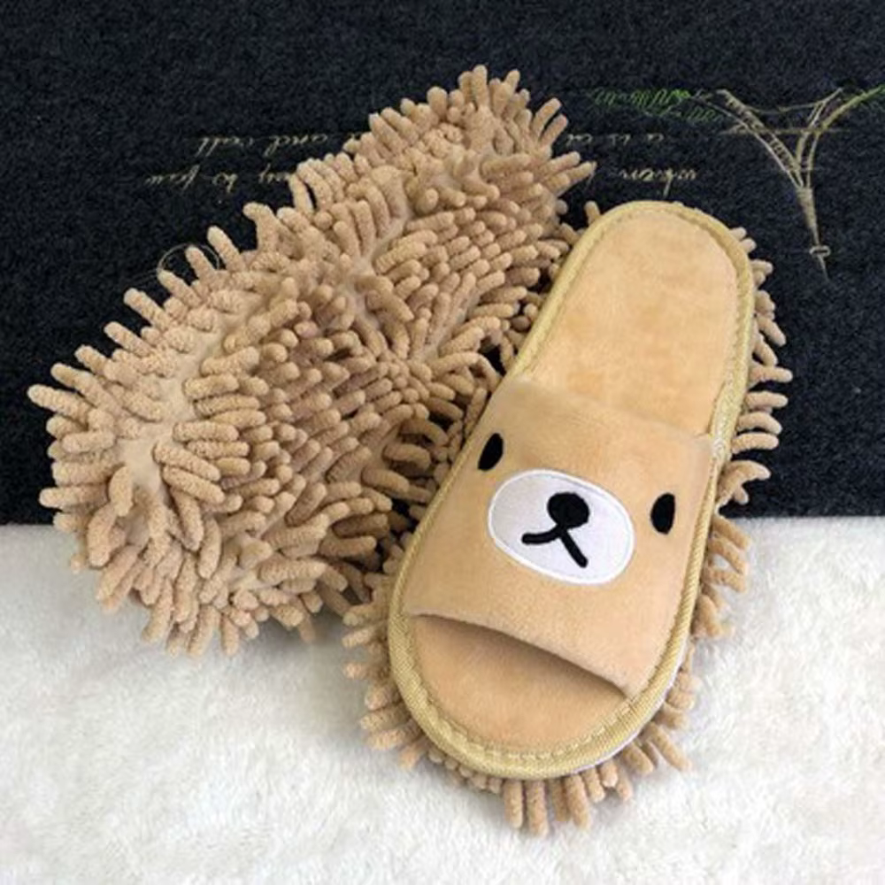 Pantoufles de nettoyage paresseux en peluche résistantes au froid, chaussures antidérapantes en coto
