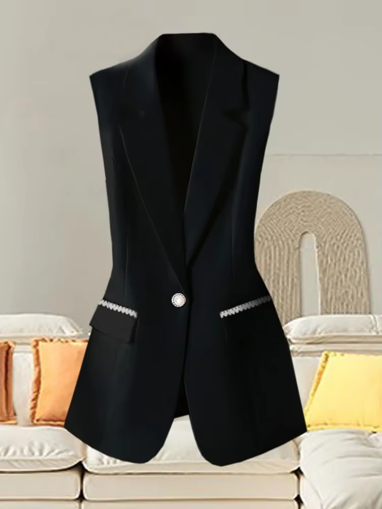 Costume blanc élégant français pour femmes, gilet, vêtements d'été, taille haute, élégant, amincissa