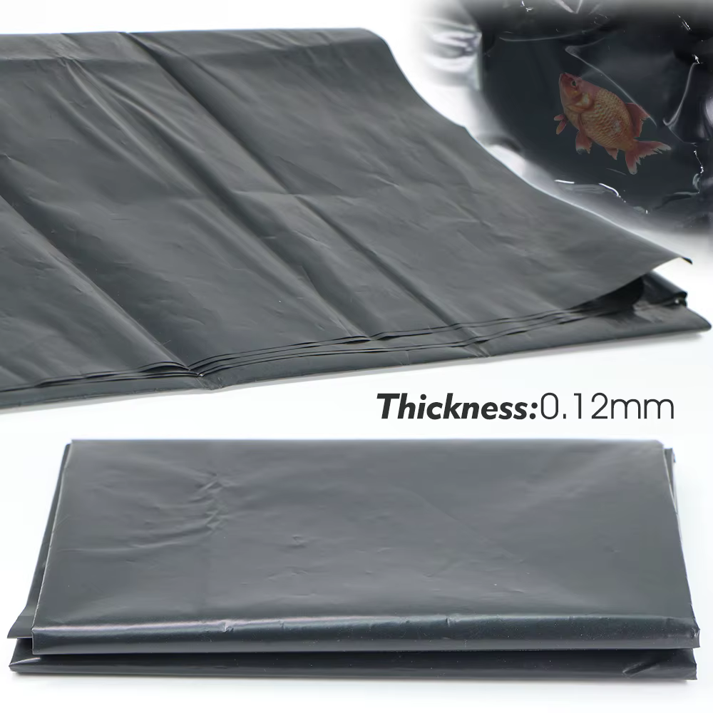 Revêtement d'étang à poissons en HDPE noir, membrane étanche, film anti-sucette, piscine de jardin, 
