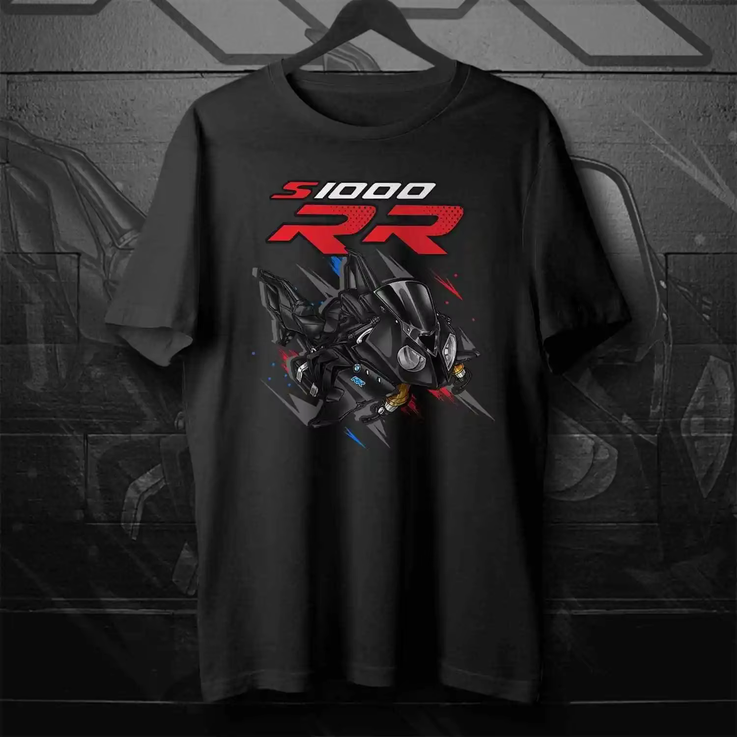 T-shirt moto classique S1000RR 2009-2014, T-shirt moto flambant neuf 100% pur coton col rond manches