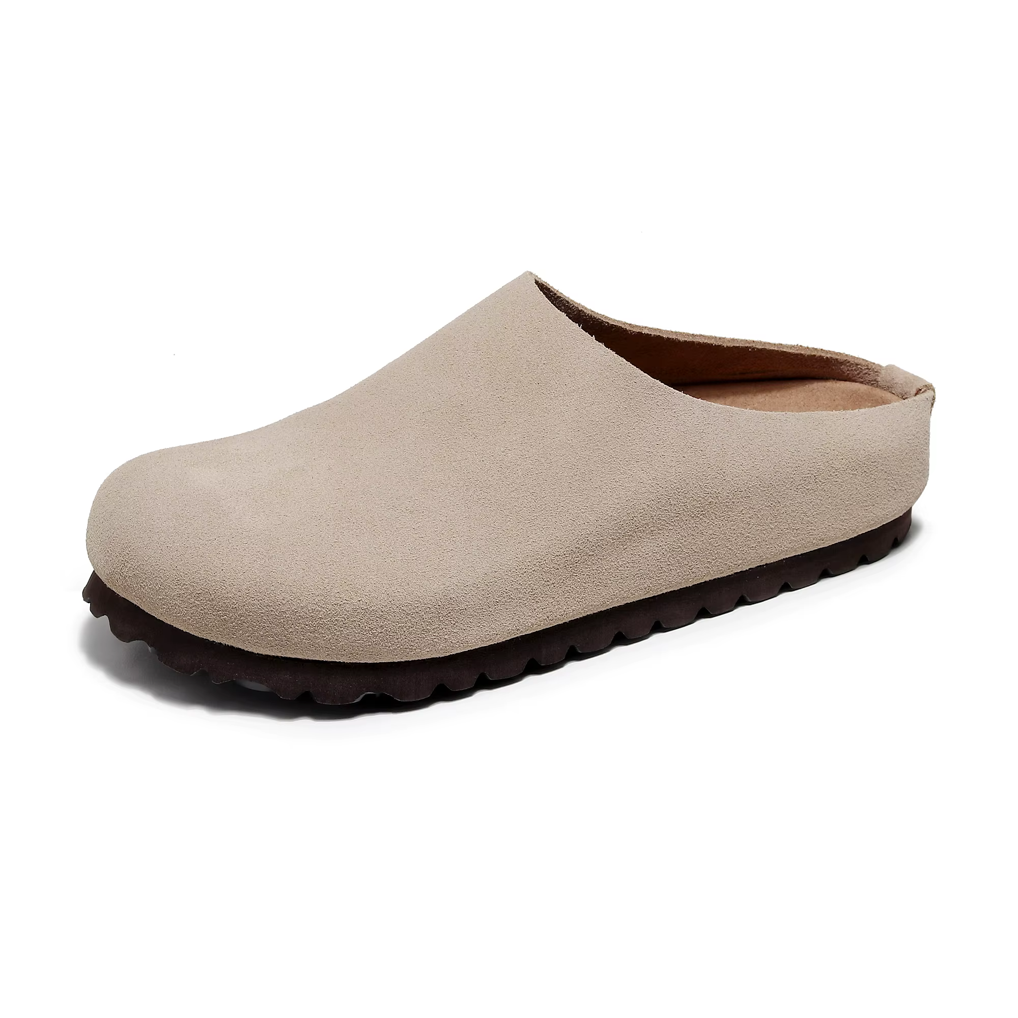 Sabots en cuir coordonnants avec pied en liège, sandales confortables, mules avec support d'arc, pan