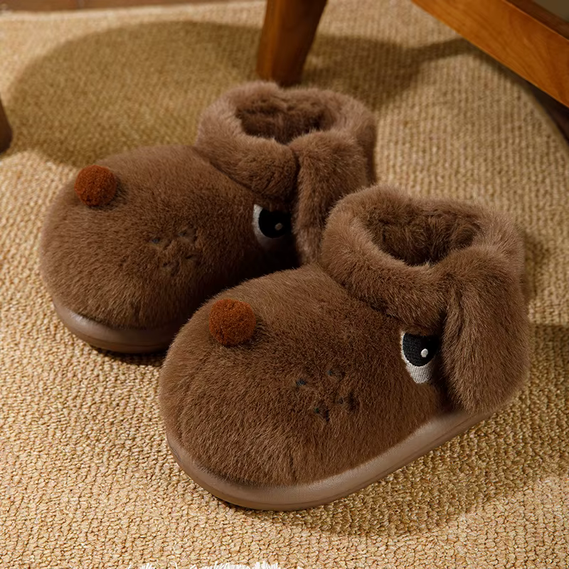 Pantoufles d'intérieur moelleuses en fausse fourrure pour hommes et femmes, chaussures chaudes d'int