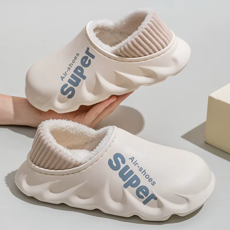 Chaussons d'hiver chauds et imperméables en peluche antidérapants pour hommes et femmes, mocassins d