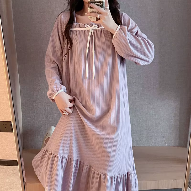 Pyjamas pour femmes chemises de nuit nouvelles chemises de nuit printemps et automne pyjamas d'été H