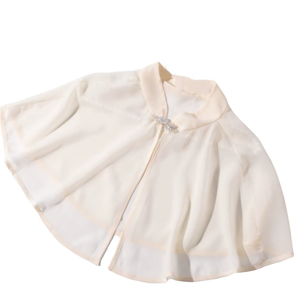 Robe de mariée en mousseline de soie, châle Transparent, couleur unie, robes de soirée, foulards, en