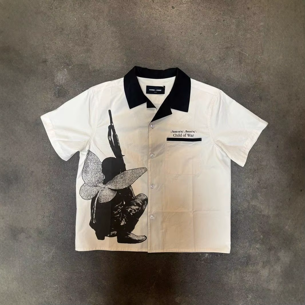 Chemises polo rétro avec motif de paix mondiale, chemises polo pour hommes et femmes, style grunge, 