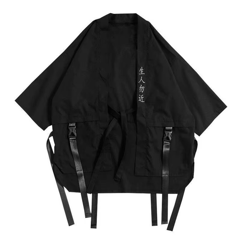 Robes taoïstes pour hommes, vêtements techniques japonais Harajuku, chemise à manches courtes pour f