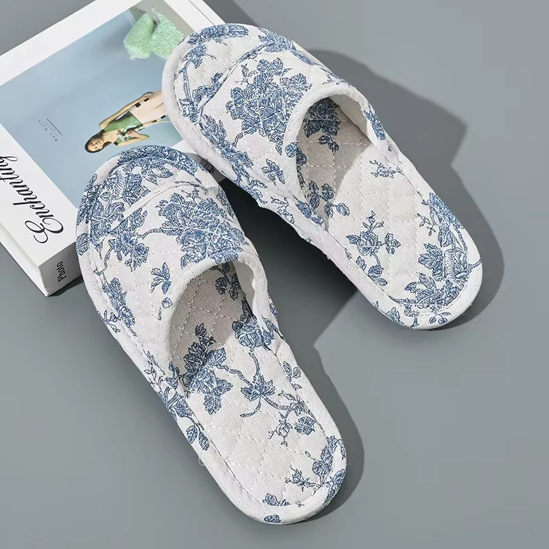 Pantoufles d'intérieur en tissu, légères et à semelle souple, pour couples, hommes et femmes