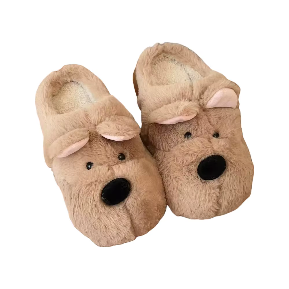 Pantoufles d'hiver moelleuses pour chiot, mignonnes, West Highlands, semelles épaisses, chaudes, en 