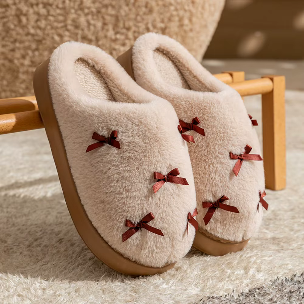 Pantoufles douces et chaudes pour couple, antidérapantes, épaisses, en coton, pour la maison, avec n