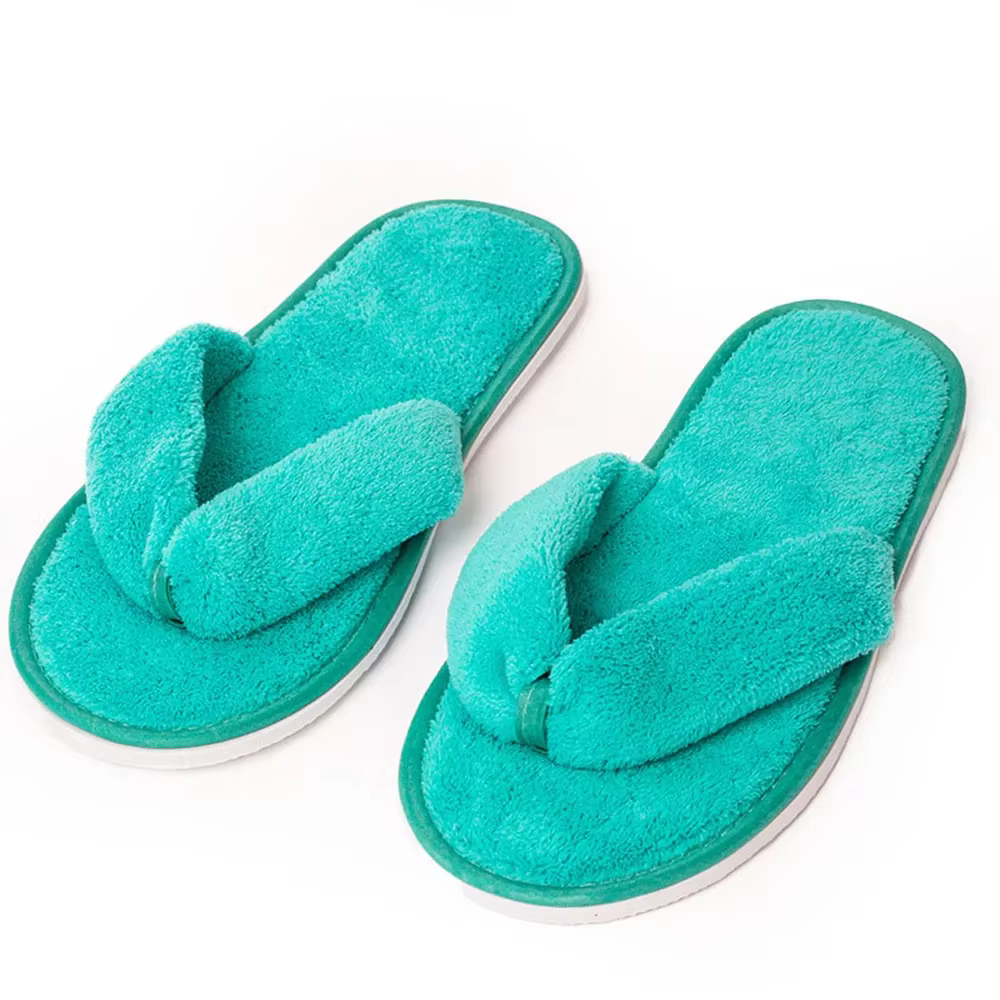 Pantoufles d'hôtel d'hiver douces pour hommes et femmes, tongs jetables en coton pour voyage, maison