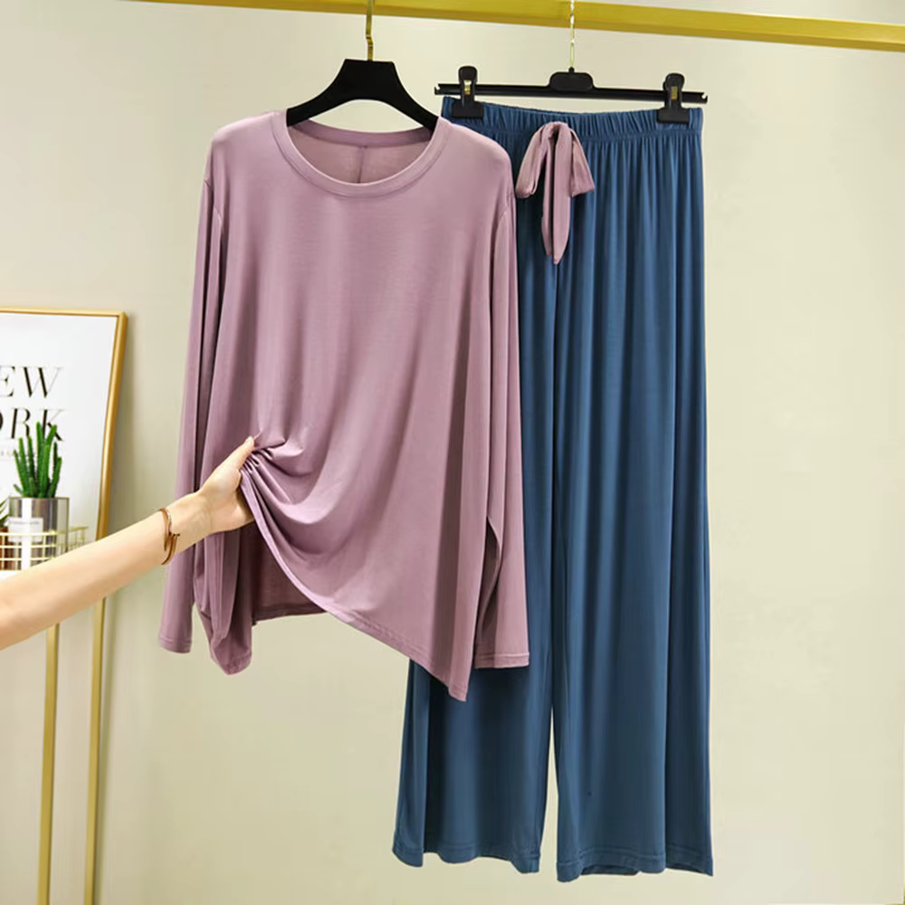 Printemps automne Pyjamas Modal manches longues dames