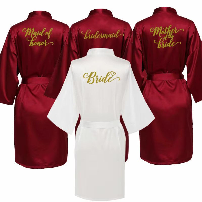 Peignoir Kimono en Satin pour Femme