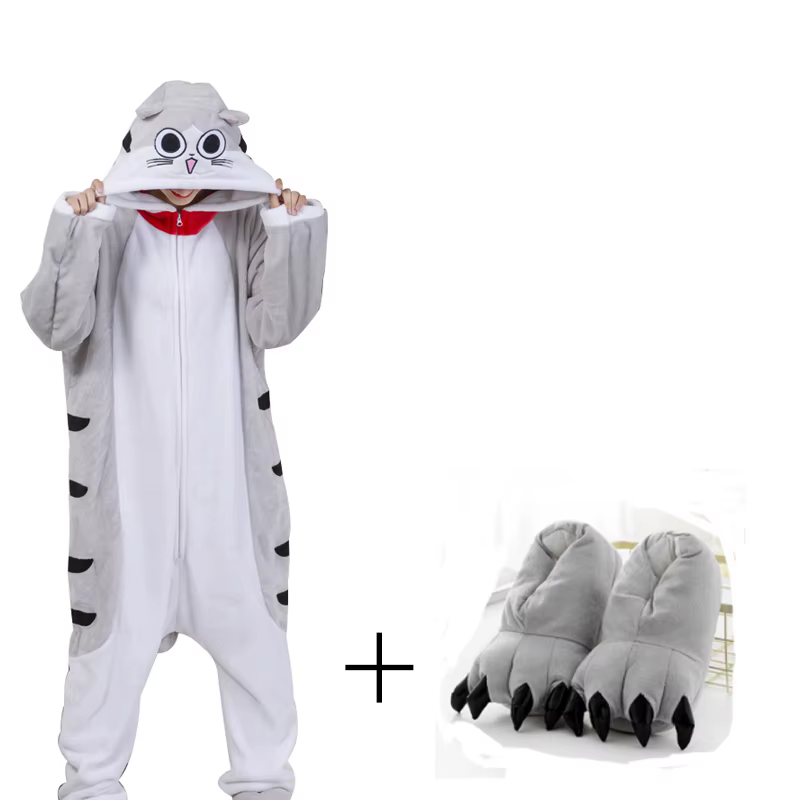 Chi chat pyjamas Onesies pour adultes femmes Kitty Pijamas flanelle Anime Kigurumi hommes une pièce vêtements de nuit corps complet Cosplay Costume