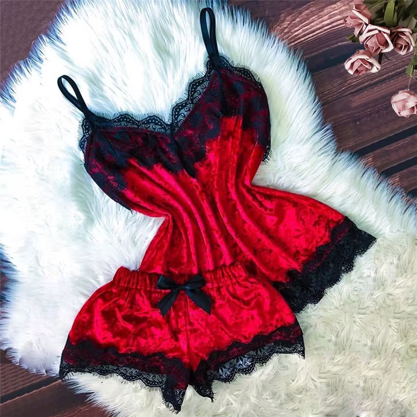 Pyjama d'été en velours pour femmes
