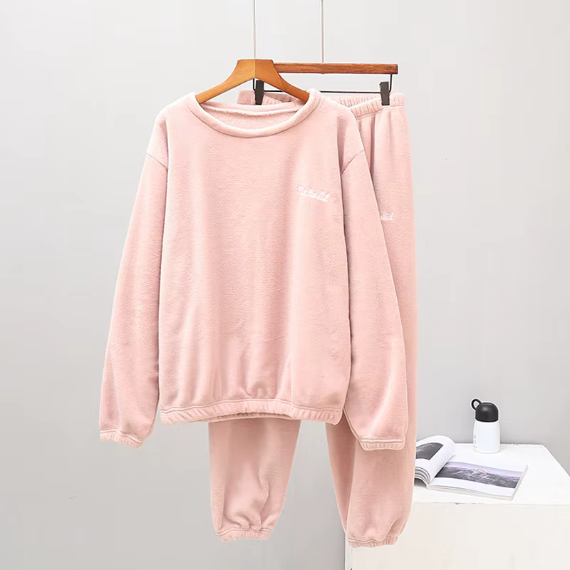 Femmes hiver flanelle pyjama ensemble polaire pyjamas vêtements de nuit Homewear épais chaud velours femme costume