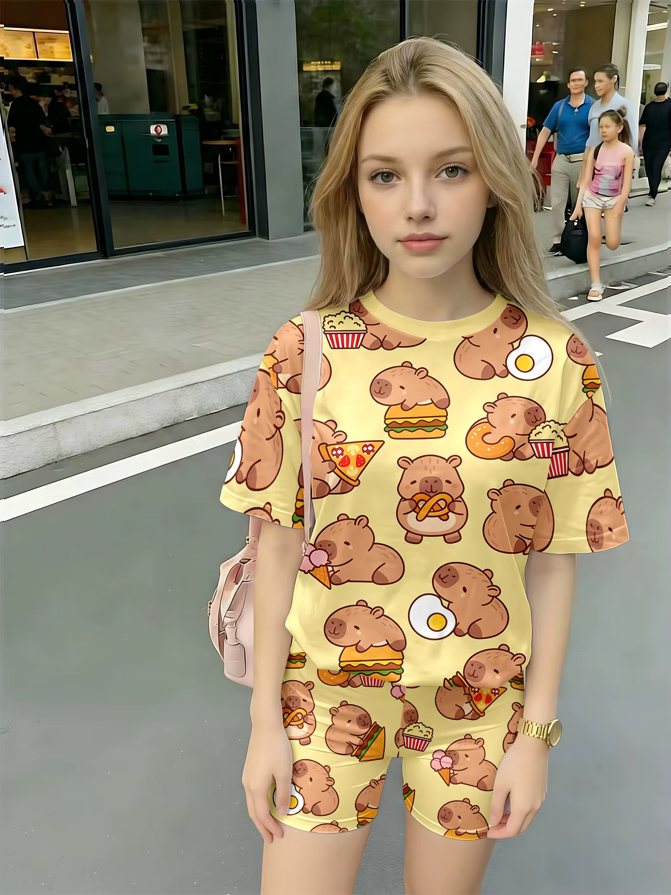 Ensemble pyjama imprimé Capybara pour femmes