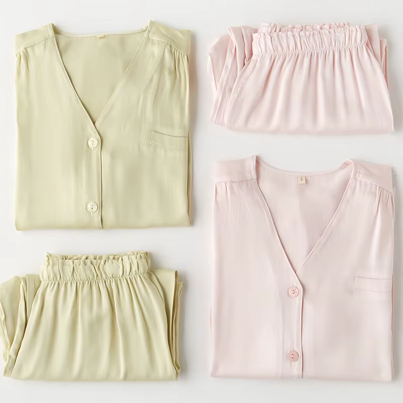 Ensemble pyjama élégant en Satin soyeux pour femmes