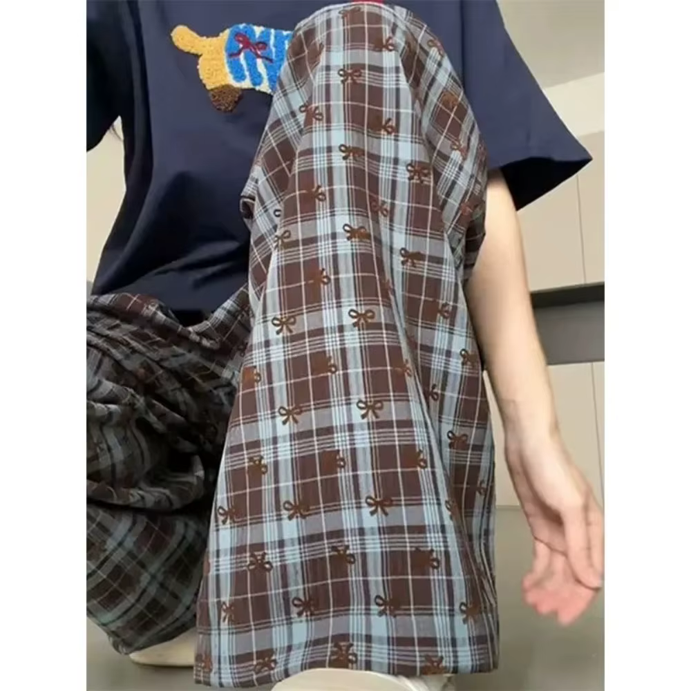 Pantalon de pyjama à nœud coréen pour femmes