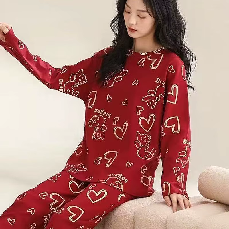 Pyjama imprimé rouge pour femmes
