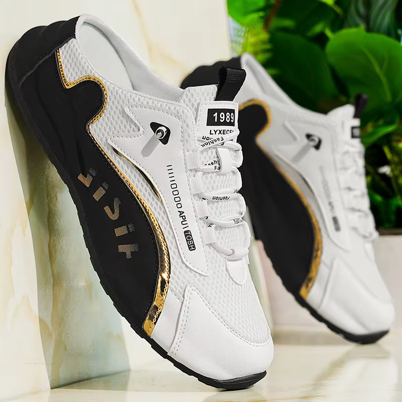 Grands chaussons pour hommes été respirant maille pantoufles mode chaussures décontractées à semelles souples