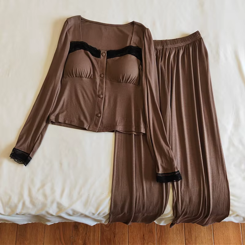 Pyjama coréen à col carré pour femmes