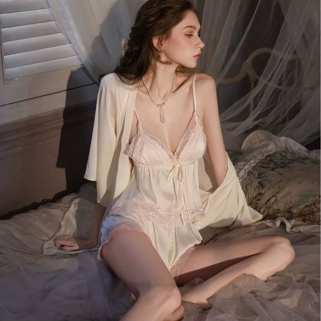 Sexy Satin Kimono Robe de bain