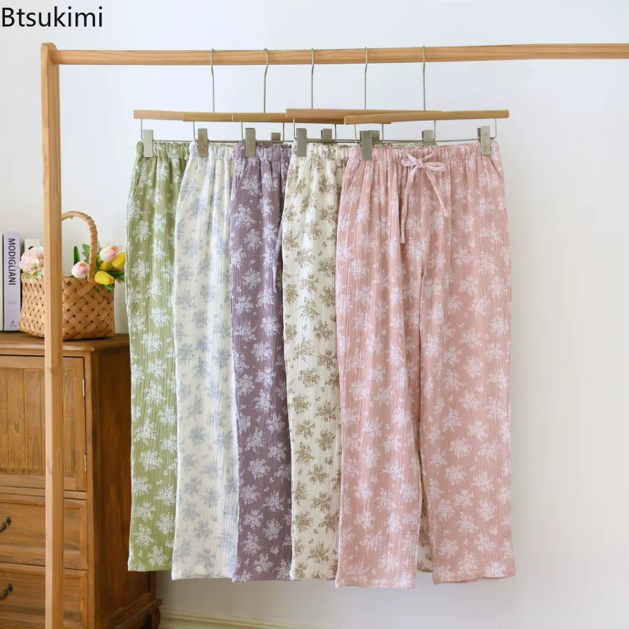 Pantalon de pyjama décontracté ample pour femme 2026 – Motif imprimé