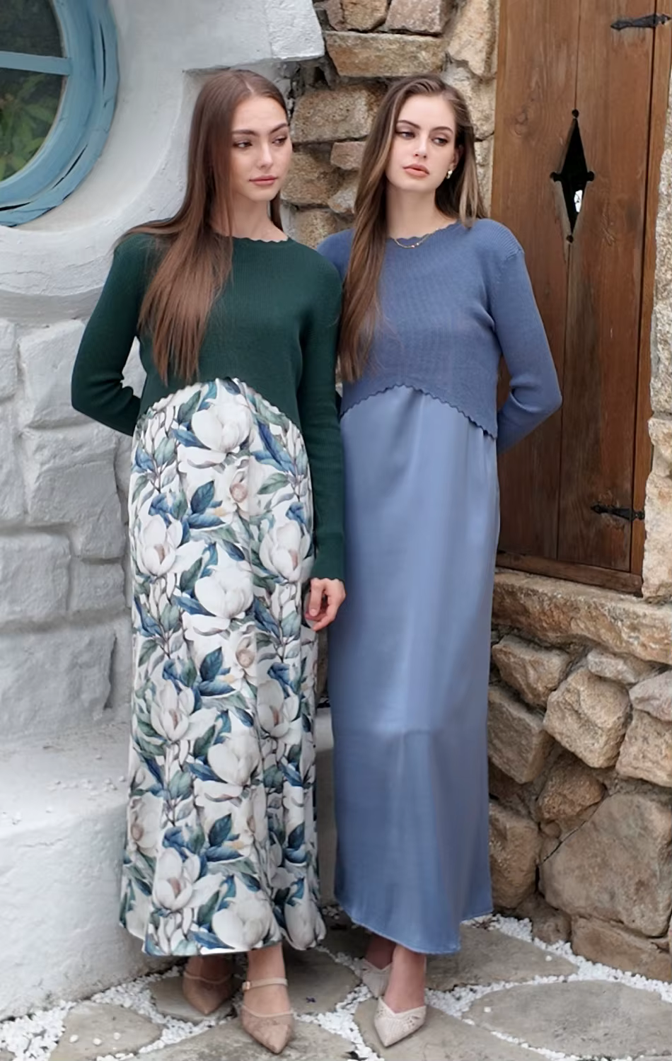 Ensemble robe en satin élégante AS SS26 Luxe + haut en tricot pour femme