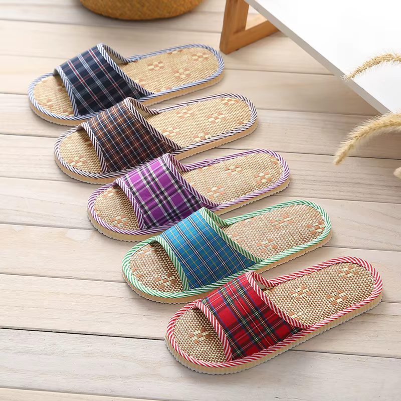 Chaussons d'intérieur en lin pour l'automne et l'hiver