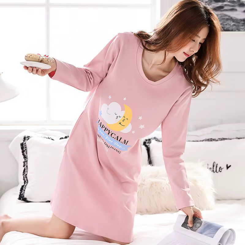 Grande taille dessin animé chemise de nuit nuisette pour femmes robe