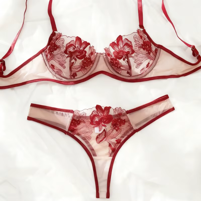 Élégant noir Sexy nuisette à armatures soutien-gorge ensemble de sous-vêtements fête Club nuit femmes Chef ultra-mince