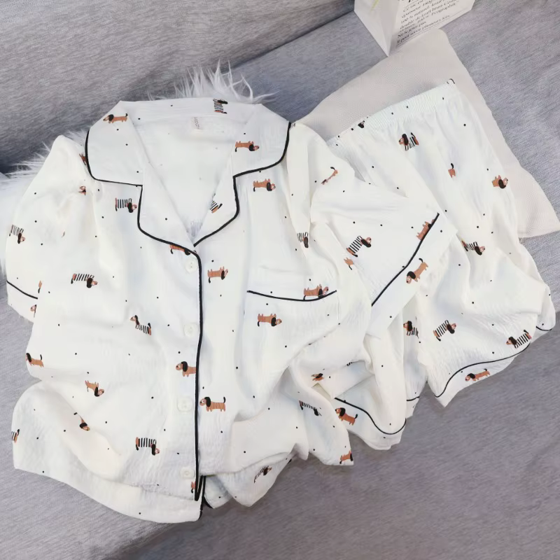Ensemble de pyjamas pour femme à imprimé pois