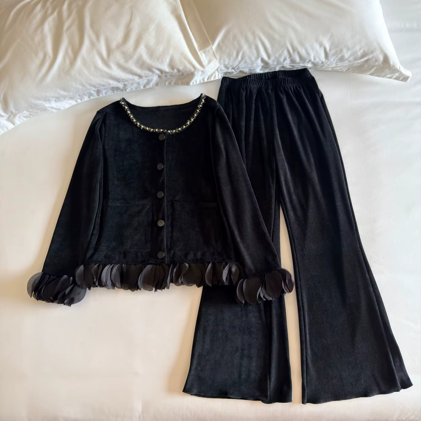Pyjama Double face en velours pour femme
