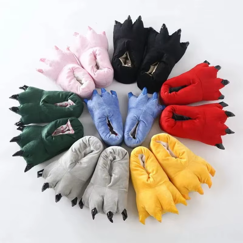 Pantoufles de dessin animé point griffe d'animal Kigurumi Onesies pyjamas chaussures enfants adultes Kawaii pattes drôles décontracté Cosplay accessoire tenue de fête