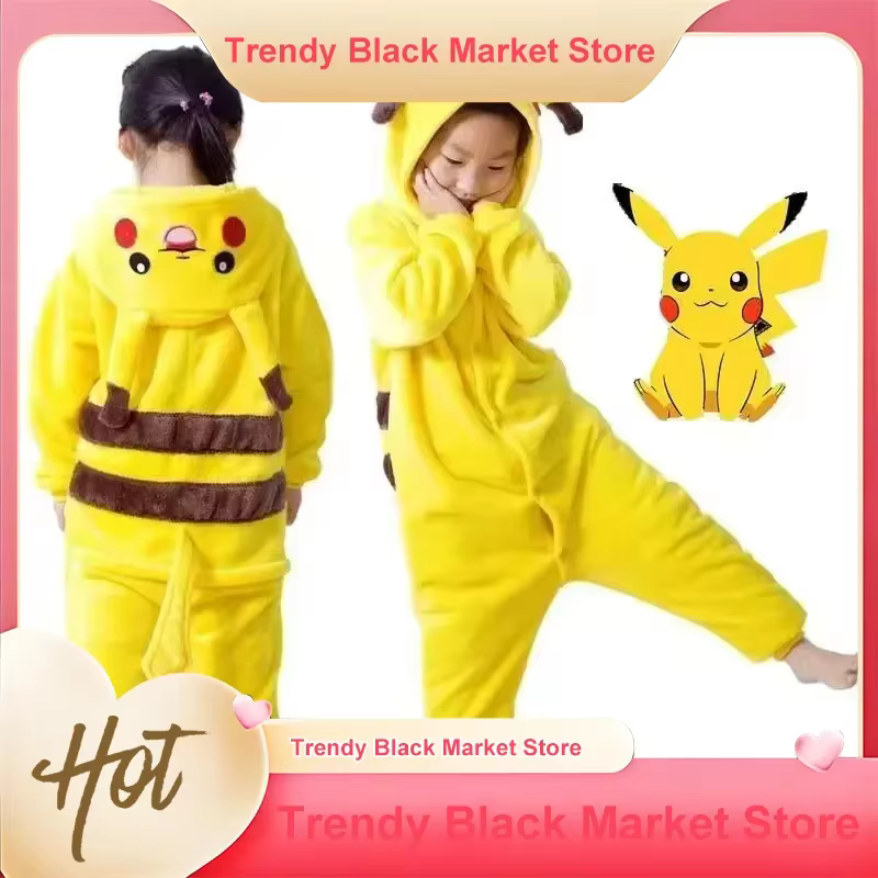 Pyjama en flanelle chaude Pokemon Pikachu pour enfants/adultes