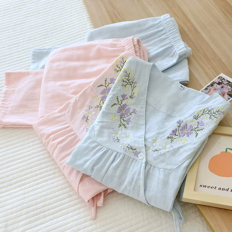 Pyjama en gaze de coton pour femmes