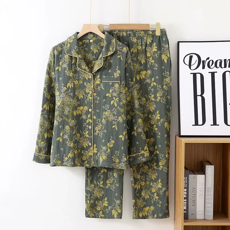 Pyjama Jacquard tissé de couleur pour femmes