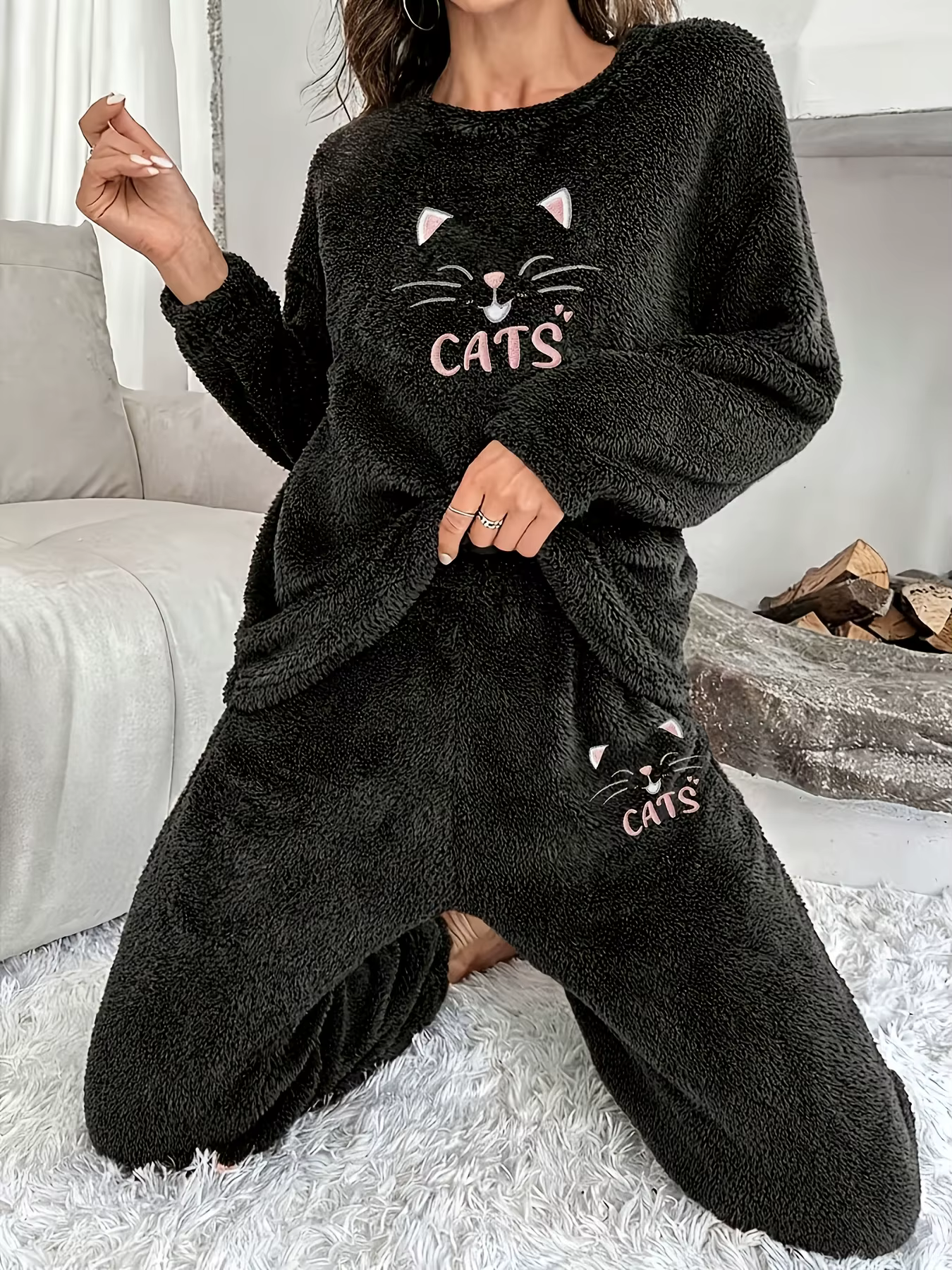 Ensemble de pyjama en velours pour femme