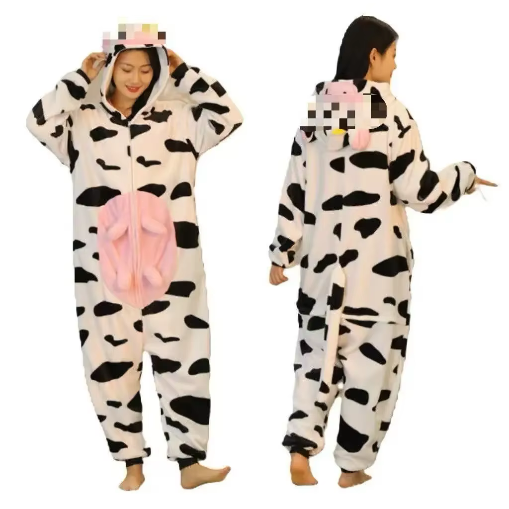 Vache Onesies dessin animé Animal Onesie femmes hommes filles garçons pyjamas Halloween drôle fête Costumes hiver maison