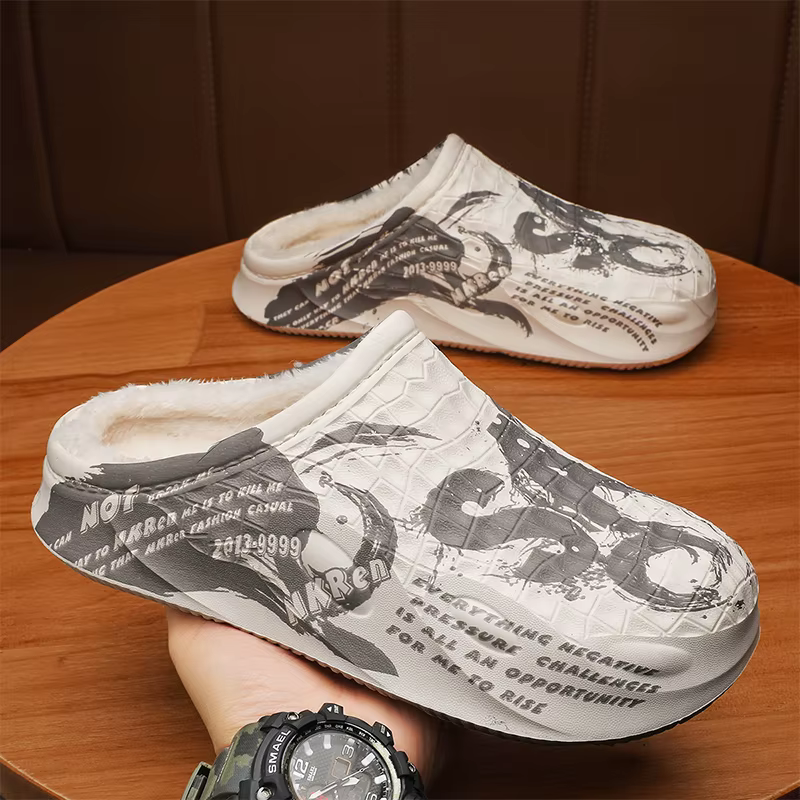 Pantoufles d'hiver en fourrure pour hommes