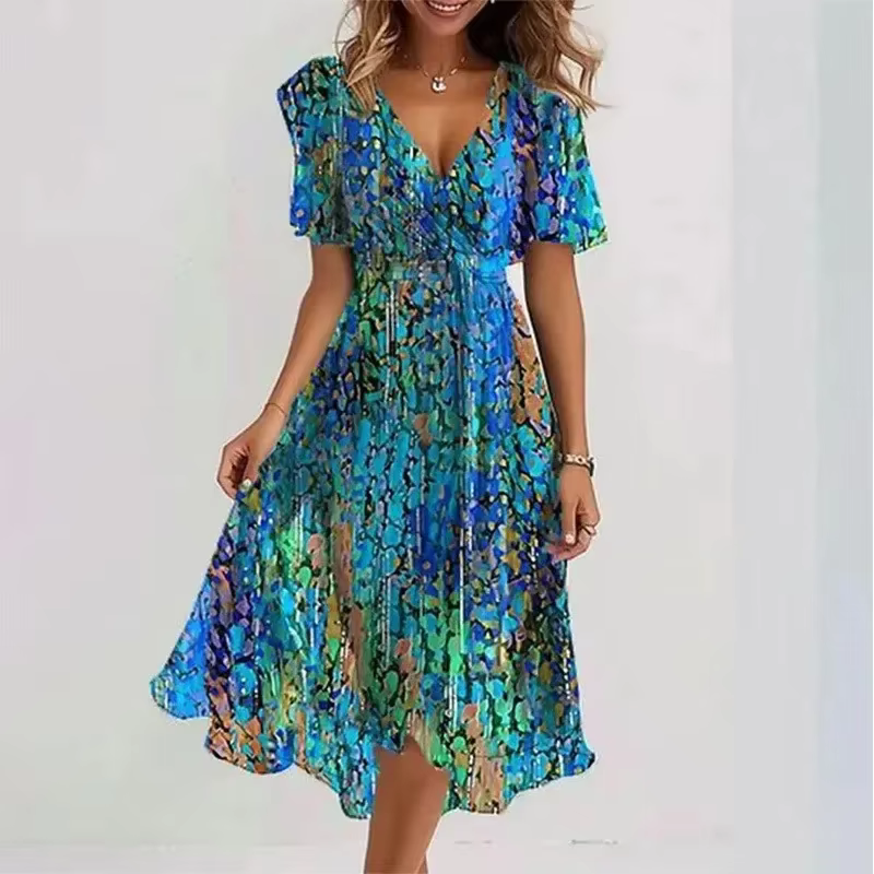 Robe imprimée élégante et à la mode pour femmes