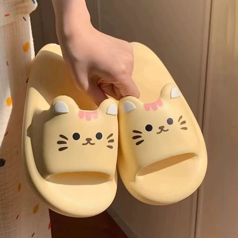 Pantoufles décontractées en forme de chat et de cochon